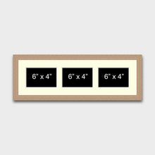 Load image into Gallery viewer, Multi Photo Frame to hold 3 6" x 4" Photos in an Oak Veneer Frame - Multi Photo Frames
