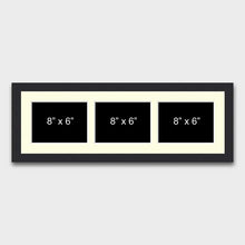 Load image into Gallery viewer, Multi Photo Frame to hold 3 8" x 6" photos in a black frame - Multi Photo Frames
