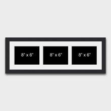 Load image into Gallery viewer, Multi Photo Frame to hold 3 8" x 6" photos in a black frame - Multi Photo Frames
