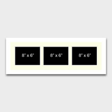 Load image into Gallery viewer, Multi Photo Frame to hold 3 8" x 6" photos in a White Wood Frame - Multi Photo Frames
