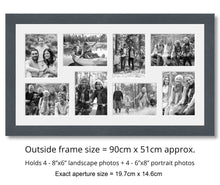 Load image into Gallery viewer, Multi Photo Frame to Hold 8 - 8"x6" photos in a Grey Wood Frame - Multi Photo Frames

