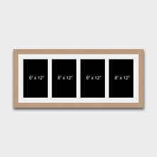 Load image into Gallery viewer, Multi Photo Frame with 4 Apertures for 8x12 Photos in an Oak Veneer Frame - Multi Photo Frames
