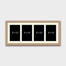 Load image into Gallery viewer, Multi Photo Frame with 4 Apertures for 8x12 Photos in an Oak Veneer Frame - Multi Photo Frames
