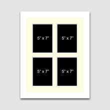 Load image into Gallery viewer, Multi Photo Picture Frame 4 Apertures 5" x 7" Photos in a White Wood Frame - Multi Photo Frames
