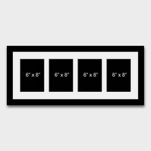 Load image into Gallery viewer, Multi Photo Picture Frame | 4 Apertures 6x8 Photos in a 22mm Black Frame - Multi Photo Frames
