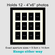 Load image into Gallery viewer, Multi Photo Picture Frame Holds 12 4x6 Photos in a Black Wood Frame - Multi Photo Frames

