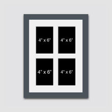 Load image into Gallery viewer, Multi Photo Picture Frame Holds 4 4"x6" Photos in a Dark Grey Wood Frame - Multi Photo Frames
