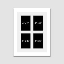 Load image into Gallery viewer, Multi Photo Picture Frame Holds 4 - 4"x6" Photos in a White Wood Frame - Multi Photo Frames

