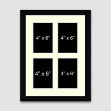 Load image into Gallery viewer, Multi Photo Picture Frame Holds 4 4"x6" Size Photos in a Black Wood Frame - Multi Photo Frames
