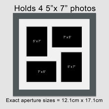 Load image into Gallery viewer, Multi Photo Picture Frame | Holds 4 5"x7" Photos in a Grey Wood Frame - Multi Photo Frames
