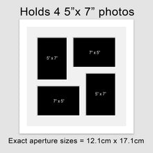 Load image into Gallery viewer, Multi Photo Picture Frame Holds 4 5"x7" Photos in a White Frame - Multi Photo Frames

