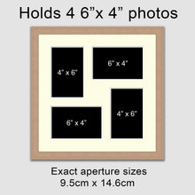 Load image into Gallery viewer, Multi Photo Picture Frame - Holds 4 6" x 4" photos in an Oak Veneer Frame - Multi Photo Frames
