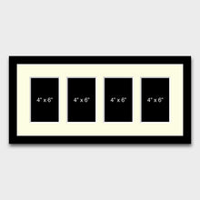 Load image into Gallery viewer, Multi Photo Picture Frame Holds 4 6"x4" Photos 22mm black Wood Frame - Multi Photo Frames

