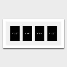 Load image into Gallery viewer, Multi Photo Picture Frame | Holds 4 6"x4" Photos in a 22mm White Wood Frame - Multi Photo Frames
