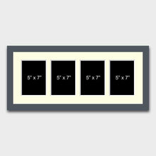 Load image into Gallery viewer, Multi Photo Picture Frame | Holds 4 7"x5" Photos in a 29mm Dark Grey Frame - Multi Photo Frames
