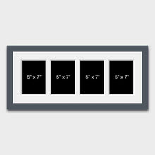 Load image into Gallery viewer, Multi Photo Picture Frame | Holds 4 7"x5" Photos in a 29mm Dark Grey Frame - Multi Photo Frames
