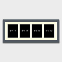 Load image into Gallery viewer, Multi Photo Picture Frame | Holds 4 8"x10" Photos in a 40mm Dark Grey Wood Frame - Multi Photo Frames
