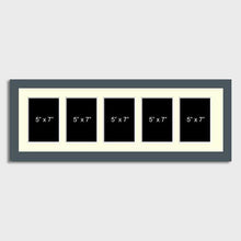 Load image into Gallery viewer, Multi Photo Picture Frame Holds 5 7"x5" photos in a 29mm Dark Grey Wooden Frame - Multi Photo Frames
