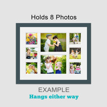 Load image into Gallery viewer, Multi Photo Picture Frame Holds 6 4"x4" and 2 8"x6" Photos in a Dark Grey Wood Frame - Multi Photo Frames
