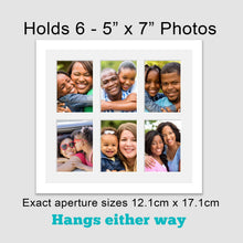 Load image into Gallery viewer, Multi Photo Picture Frame Holds 6 5" x 7" Photos in a 22mm White Wood Frame - Multi Photo Frames
