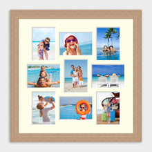 Load image into Gallery viewer, Multi Photo Picture Frame Holds 9 5"x7" photos in a 30mm Oak Veneer Frame - Multi Photo Frames
