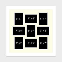 Load image into Gallery viewer, Multi Photo Picture Frame Holds 9 5"x7" Photos in a 33mm White Wood Frame - Multi Photo Frames
