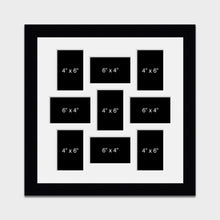 Load image into Gallery viewer, Multi Photo Picture Frame Holds 9 6x4 Photos in a 33mm Black Frame - Multi Photo Frames
