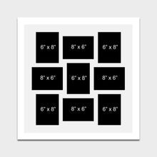 Load image into Gallery viewer, Multi Photo Picture Frame Holds 9 8"x6" Photos in a 33mm White Frame - Multi Photo Frames
