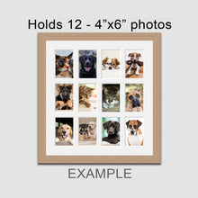 Load image into Gallery viewer, Multi Photo Picture Frame to Hold 12 6"x4" photos in Oak Veneer - Multi Photo Frames
