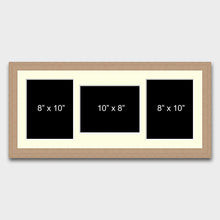 Load image into Gallery viewer, Multi Photo Picture Frame to Hold 3 10"x8" Photos in an Oak Veneer Frame - Multi Photo Frames
