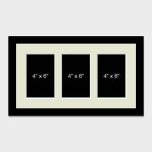 Load image into Gallery viewer, Multi Photo Picture Frame to hold 3 4" x 6" Photos in a Black Frame - Multi Photo Frames

