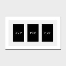 Load image into Gallery viewer, Multi Photo Picture Frame to hold 3 4" x 6" Photos in a White Frame - Multi Photo Frames
