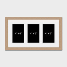 Load image into Gallery viewer, Multi Photo Picture Frame to hold 3 4" x 6" Photos in an Oak Veneer Frame - Multi Photo Frames

