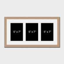 Load image into Gallery viewer, Multi Photo Picture Frame to hold 3 5"x7" Photos in a Oak Veneer Frame - Multi Photo Frames
