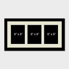 Load image into Gallery viewer, Multi Photo Picture Frame to Hold 3 6" x 8" Photos in a Black Frame - Multi Photo Frames
