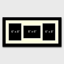 Load image into Gallery viewer, Multi Photo Picture Frame to hold 3 6" x 8" Photos in a Black Frame - Multi Photo Frames
