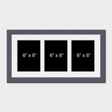 Load image into Gallery viewer, Multi Photo Picture Frame to Hold 3 6" x 8" Photos in a Grey Wooden Frame - Multi Photo Frames
