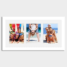 Load image into Gallery viewer, Multi Photo Picture Frame to Hold 3 6" x 8" Photos in a White Wood Frame - Multi Photo Frames
