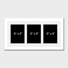 Load image into Gallery viewer, Multi Photo Picture Frame to Hold 3 6" x 8" Photos in a White Wood Frame - Multi Photo Frames
