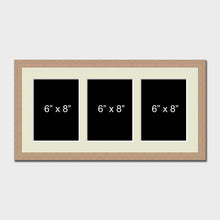 Load image into Gallery viewer, Multi Photo Picture Frame to Hold 3 6" x 8" Photos in an Oak Veneer Frame - Multi Photo Frames
