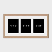 Load image into Gallery viewer, Multi Photo Picture Frame to Hold 3 6" x 8" Photos in an Oak Veneer Frame - Multi Photo Frames
