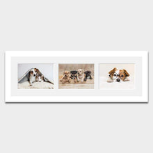 Load image into Gallery viewer, Multi Photo Picture Frame to hold 3 7" x 5" Photos in a White Wood Frame - Multi Photo Frames
