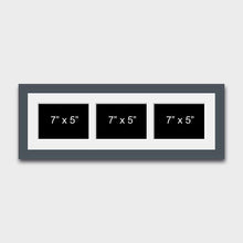 Load image into Gallery viewer, Multi Photo Picture Frame to Hold 3 7"x5" Photos in a Grey Wooden Frame - Multi Photo Frames
