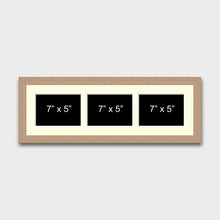 Load image into Gallery viewer, Multi Photo Picture Frame to hold 3 7"x5" Photos in an Oak Veneer Frame - Multi Photo Frames
