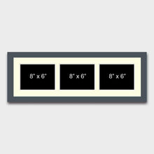 Load image into Gallery viewer, Multi Photo Picture Frame to hold 3 8" x 6" Photos in a Grey Wood Frame - Multi Photo Frames

