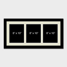 Load image into Gallery viewer, Multi Photo Picture Frame to Hold 3 8"x10" Photos in a Black Frame - Multi Photo Frames
