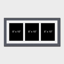 Load image into Gallery viewer, Multi Photo Picture Frame to Hold 3 8"x10" Photos in a Grey Wooden Frame - Multi Photo Frames
