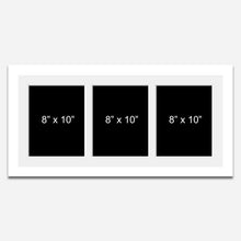 Load image into Gallery viewer, Multi Photo Picture Frame to Hold 3 8"x10" Photos in a White Wood Frame - Multi Photo Frames
