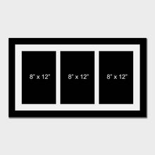 Load image into Gallery viewer, Multi Photo Picture Frame to Hold 3 8"x12" photos in a Black Frame - Multi Photo Frames
