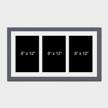 Load image into Gallery viewer, Multi Photo Picture Frame to Hold 3 8"x12" photos in a Grey Frame - Multi Photo Frames
